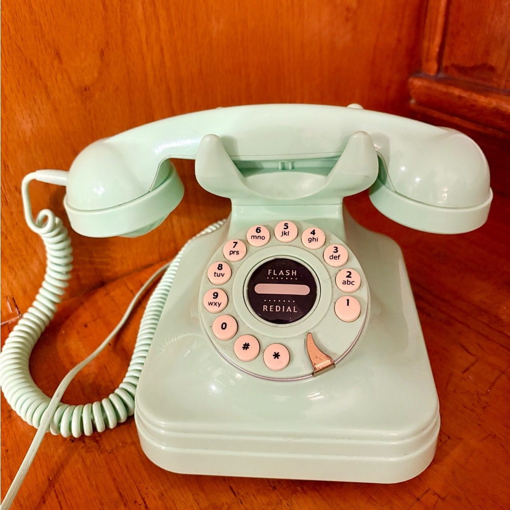 Vintage Mint Green Rotary Phone